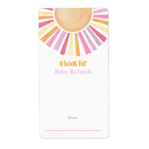 Boho zonneschijn meisje baby shower boek labels st
