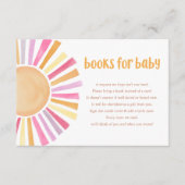 Boho zonneschijn meisje baby shower boeken voor ba informatiekaartje (Voorkant)