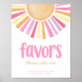 Boho zonneschijn meisje baby shower gunsten teken poster (Voorkant)