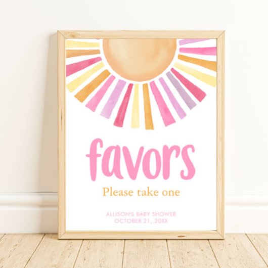 Boho zonneschijn meisje baby shower gunsten teken poster