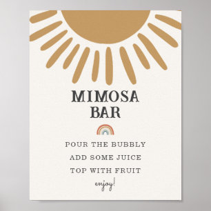 Boho zonneschijn Mimosa Bar baby shower feestbord Poster