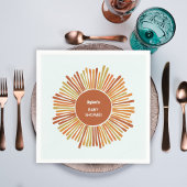 Boho zonneschijn Retro geel Sinaasappel Baby showe Servet