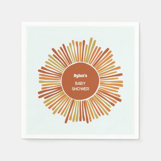 Boho zonneschijn Retro geel Sinaasappel Baby showe Servet (Voorkant)