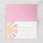 Boho zonneschijn roze geel sinaasappel plaatskaartje (Buitenkant ongevouwen)