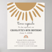 boho zonneschijn tijd capsule party teken poster (Voorkant)