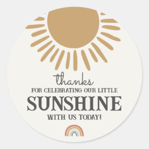 boho zonneschijn verjaardag regenboog gunst sticke ronde sticker