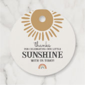 boho zonneschijn verjaardag regenboog gunst tag bedankjes labels (Achterkant)