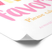 Boho zonneschijn verjaardagsfeestje gunsten teken poster (Hoek)