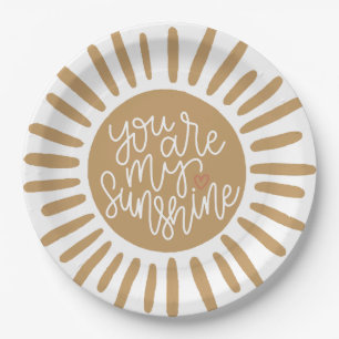 Boho zonneschijn voor verjaardag of baby shower papieren bordje