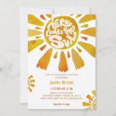 Boho Zonneschijn Waterverf Baby Shower Kaart (Voorkant)