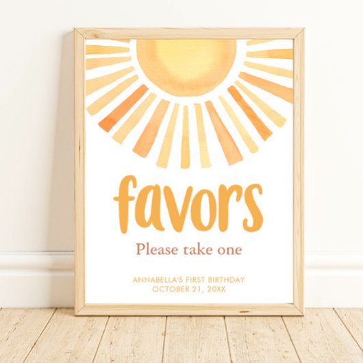 Boho zonneschijn zon verjaardagsfeestje gunsten te poster