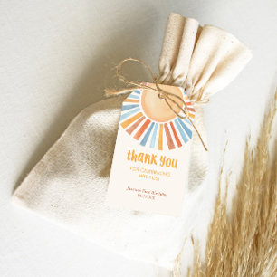 Boho zonneschijn zon verjaardagsfeestje gunsttags cadeaulabel