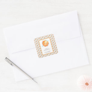 Boho Zonnestraal Regenboog Baby Shower Bedankt Vierkante Sticker