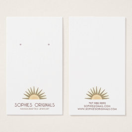 Boho zonnestralen oorbel display visitekaartje