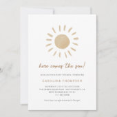 Boho Zonnige Minimale Babyborrel Kaart (Voorkant)