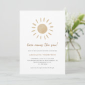 Boho Zonnige Minimale Babyborrel Kaart (Staand voorkant)