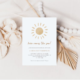 Boho Zonnige Minimale Babyborrel Kaart