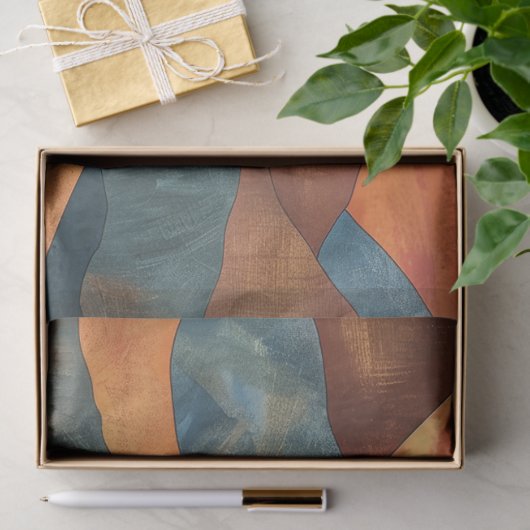 Boho zonsondergang over bergen - Retro aards lands Tissuepapier (Geschenk)