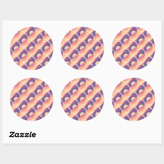 Boho Zonsondergang Ronde Sticker (Vel)