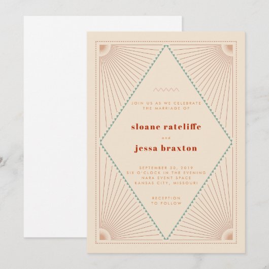 Boho Zuidwest Huwelijk Kaart (Voorkant / Achterkant)