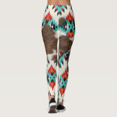 Boho Zuidwest Koeienhuid Azteeks Patroon Leggings (Achterkant)