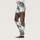 Boho Zuidwest Koeienhuid Azteeks Patroon Leggings (Links)