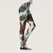 Boho Zuidwest Koeienhuid Azteeks Patroon Leggings (Rechts)