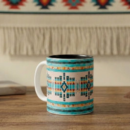Boho Zuidwestelijke Inspiratie Tweekleurige Koffiemok