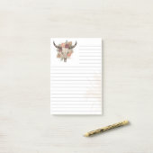 Boho-Zuidwesterse stijl Koeien schedel gelinieerde Post-it® Notes (Op bureau)