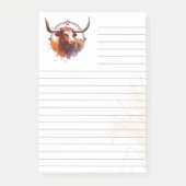 Boho-Zuidwesterse stijl Longhorn gelinieerde 3M Post-it® Notes (Voorkant)