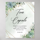 Boho zuigt gouden lijst Time capsule game sign Poster (Voorkant)