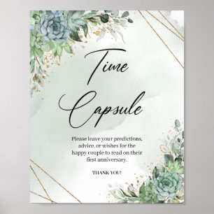 Boho zuigt gouden lijst Time capsule game sign Poster