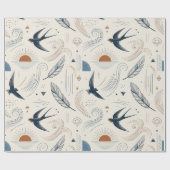 Boho Zwaluww & Zon Inpakpapier (Vlak)