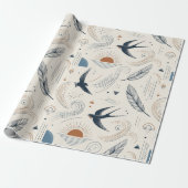 Boho Zwaluww & Zon Inpakpapier (Uitgerold)