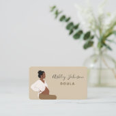 Boho Zwangere Lady Illustratie Doula Midechtgenote Visitekaartje (Staand voorkant)