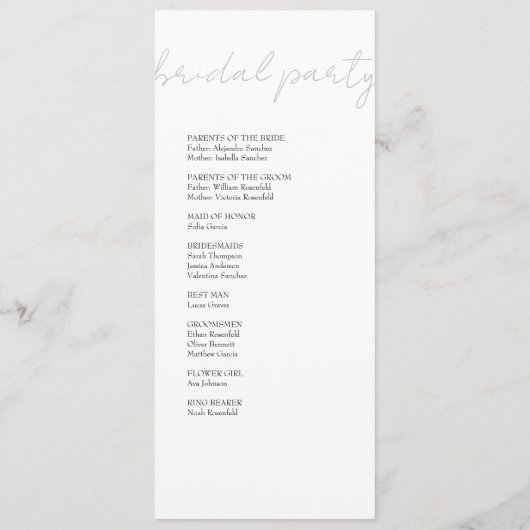 Boho Zwart  Botanisch Programmakaart (Achterkant)