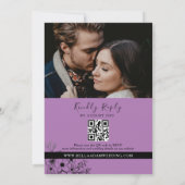 Boho zwart en Paarse alles in één bruiloft Kaart (Achterkant)