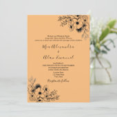 Boho Zwart en Sinaasappel Alles in een bruiloft Kaart (Staand voorkant)