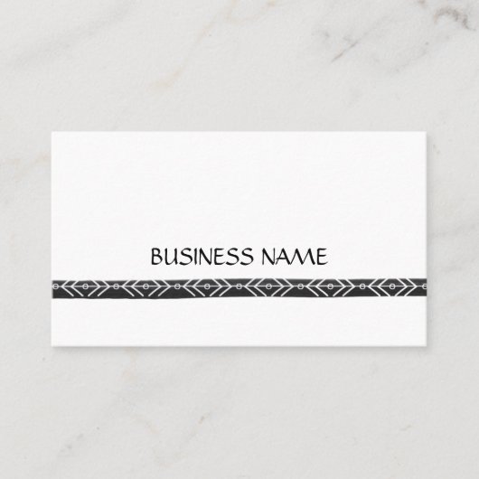 Boho zwart en wit vrouwelijk minimaal visitekaartje (Voorkant)