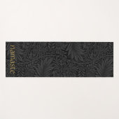 Boho Zwart Grijs Botanisch Yogamat (Voorkant (horizontaal))