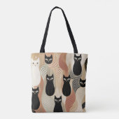 Boho zwart Kat halloween Tote Bag (Achterkant)