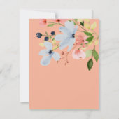 Boho Zwart Roze en Witte Bloem Bruiloft Dank Je Bedankkaart (Achterkant)