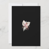 Boho Zwart Stoffig Roze Gedroogde Bloemen Krans Br Kaart (Achterkant)