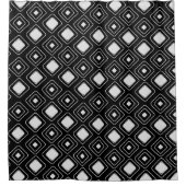 Boho Zwart Tribal Geometrisch Azteeks Patroon Douchegordijn (Voorkant)