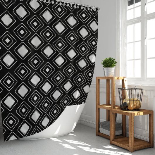 Boho Zwart Tribal Geometrisch Azteeks Patroon Douchegordijn