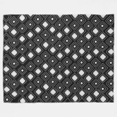 Boho Zwart Tribal Geometrisch Azteeks Patroon Fleece Deken (Voorkant (Horizontaal))