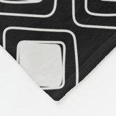 Boho Zwart Tribal Geometrisch Azteeks Patroon Fleece Deken (Hoek)