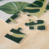 Boho Zwart Vrouw Botanisch Portret Legpuzzel (Zijkant)