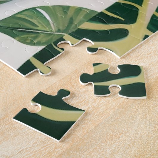 Boho Zwart Vrouw Botanisch Portret Legpuzzel (Zijkant)