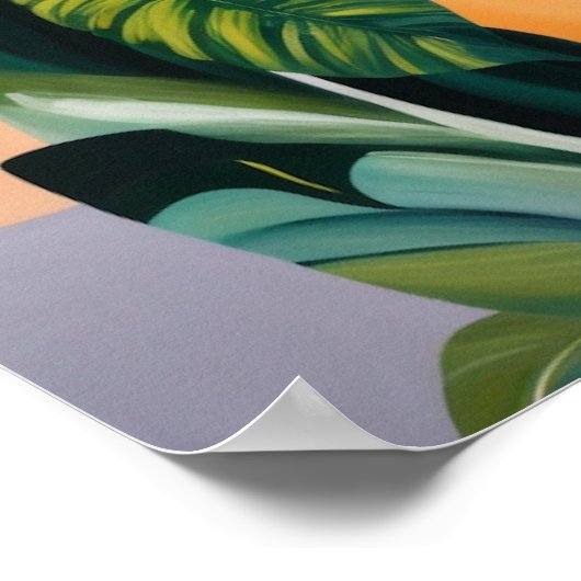 Boho Zwart Vrouw Botanisch Portret Poster (Hoek)